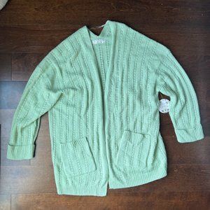 Mint Green Knitted Cardigan Medium